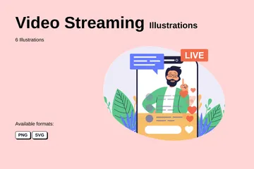 Video Streaming Illustration Pack