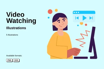 Video Watching Illustration Pack