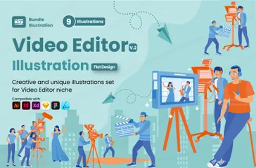 Videobearbeiter Illustrationspack