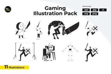 Videospiel-Entwicklung Illustrationspack