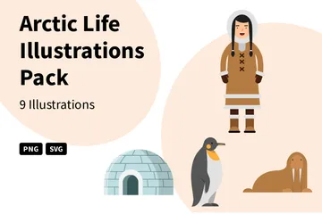 La vie arctique Pack d'Illustrations