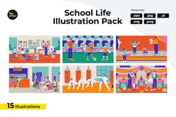 Vie scolaire Pack d'Illustrations