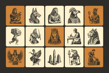 Vintage Egypt Art Illustration Pack