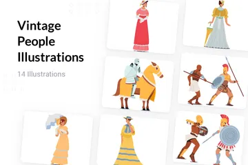 Vintage People Illustration Pack