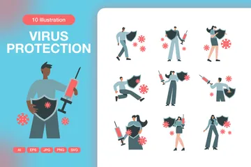 Virus Schutz Illustrationspack