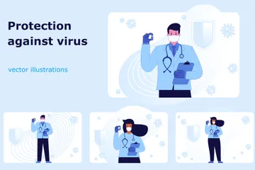 Virus Schutz Illustrationspack