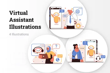 Virtual Assistant Illustration Pack