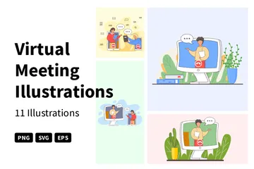 Virtual Meeting Illustration Pack