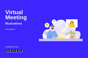 Virtual Meeting Illustration Pack