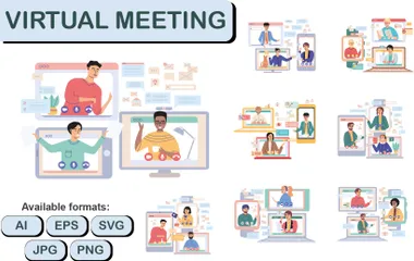 Virtual Meeting Illustration Pack