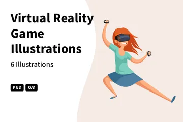 Virtual Reality Spiel Illustrationspack