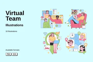 Virtual Team Illustration Pack