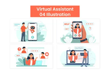 Virtueller Assistent Illustrationspack