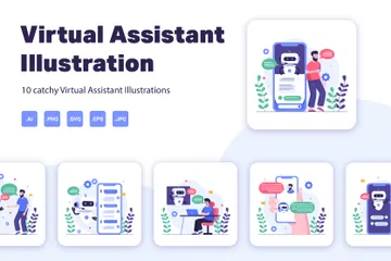 Virtueller Assistent Illustrationspack