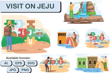 Visit On Jeju Illustration Pack