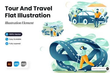 Visite et voyage Pack d'Illustrations