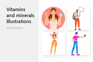 Vitaminas e minerais Pacote de Ilustrações