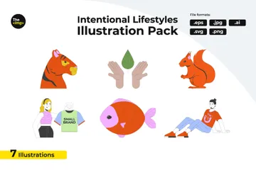 Vivre une vie intentionnelle Pack d'Illustrations