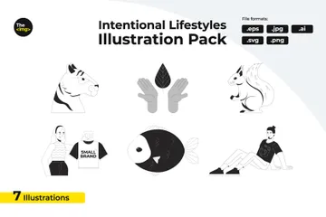 Vivre une vie intentionnelle Pack d'Illustrations