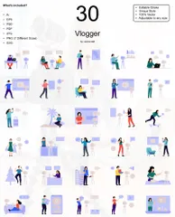 Vlogger Illustration Pack