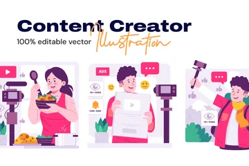 Vlogger Illustration Pack