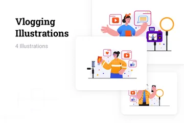 Vlogging Illustration Pack