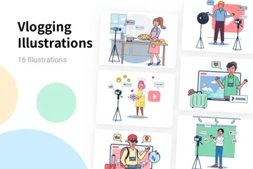 Vlogging Illustration Pack