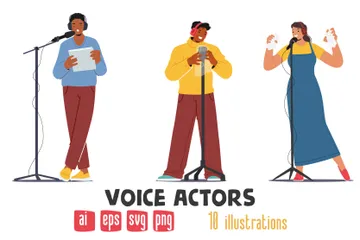 Voice Actors Illustration Pack