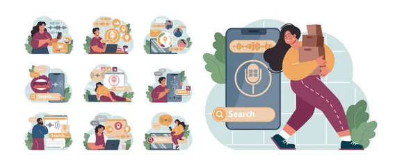 Voice Search Illustration Pack