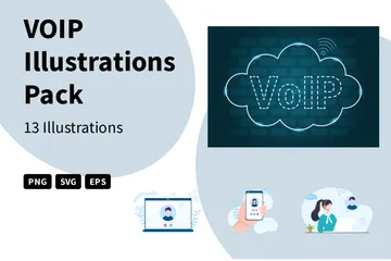 Voip Pacote de Ilustrações