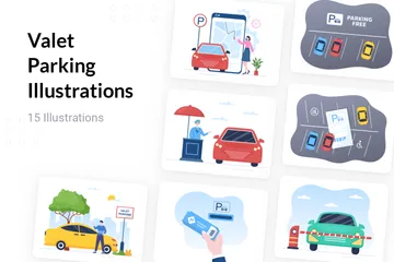 Service de voiturier Pack d'Illustrations