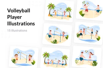 Volleyball Player Illustration Pack