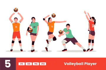 Volleyball Player Illustration Pack