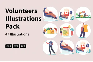 Voluntarios Paquete de Ilustraciones