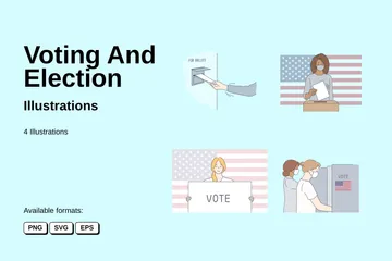 투표와 선거 일러스트레이션 팩
