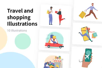 Voyages et achats Pack d'Illustrations