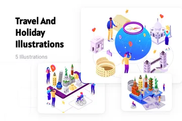 Voyages et vacances Pack d'Illustrations