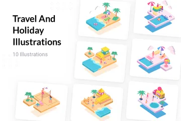 Voyages et vacances Pack d'Illustrations