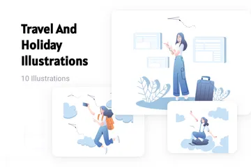 Voyages et vacances Pack d'Illustrations