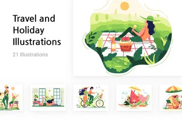 Voyages et vacances Pack d'Illustrations