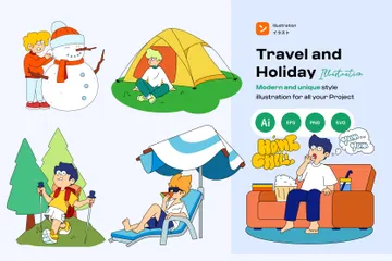 Voyages et vacances Pack d'Illustrations