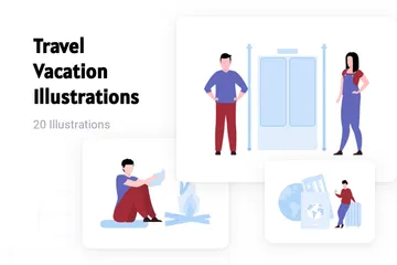 Voyage Vacances Pack d'Illustrations