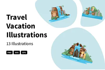 Voyage Vacances Pack d'Illustrations