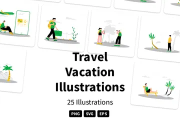 Voyage Vacances Pack d'Illustrations