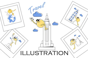 Web de voyage Pack d'Illustrations