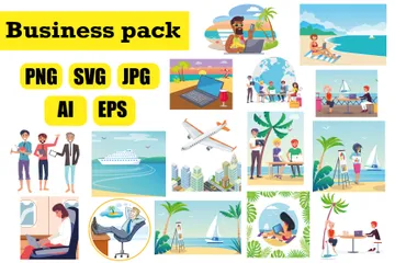 Voyages d'affaires Pack d'Illustrations