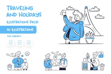 Voyages et vacances Pack d'Illustrations