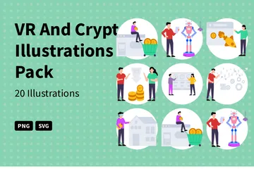 VR et crypto Pack d'Illustrations