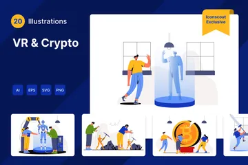 VR et crypto Pack d'Illustrations