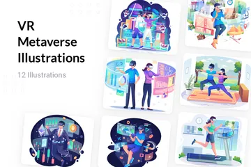 VR Metaverse Illustration Pack